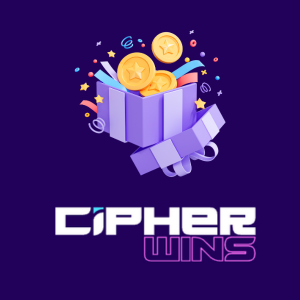 Bonuser hos Cipherwins Casino med gaver og mynter som dukker opp fra en eske